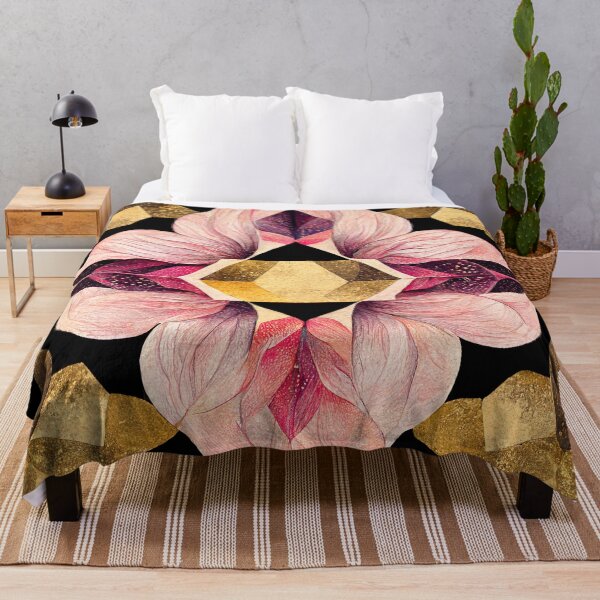 Item preview, Kaleidoscopic flower in pink and gold designed and sold by artofbelletz.