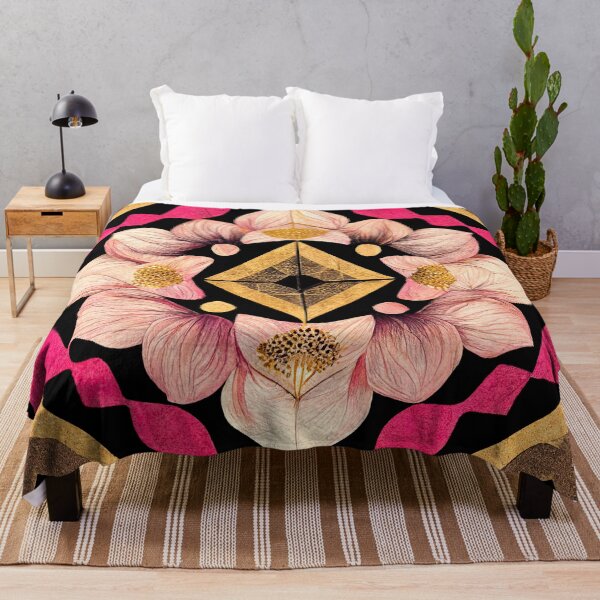 Item preview, Kaleidoscopic flower in pink and gold designed and sold by artofbelletz.