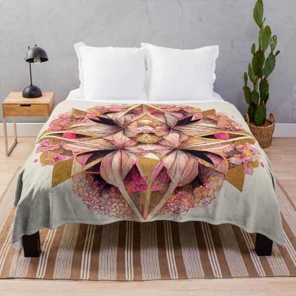 Item preview, Kaleidoscopic flower in pink and gold designed and sold by artofbelletz.