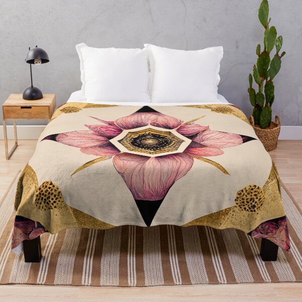 Item preview, Kaleidoscopic flower in pink and gold designed and sold by artofbelletz.