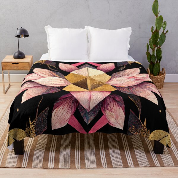 Item preview, Kaleidoscopic flower in pink and gold designed and sold by artofbelletz.