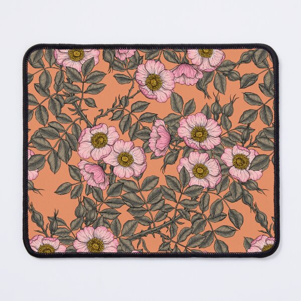 Item preview, Dog rose in bloom on peach orange designed and sold by Katerina Mitkova Kirilova.