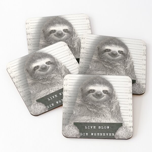 Item preview, Sloth in a Mugshot - Print / Home Decor / Wall Art / Poster / Gift / Birthday / Sloth Lover Gift / Animal print Canvas Print designed and sold by Furry And Purry.