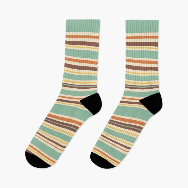Item preview, Variable Retro Modern Stripe Pattern in Aqua Teal, Brown, Orange, Yellow, and Cream designed and sold by kierkegaard.