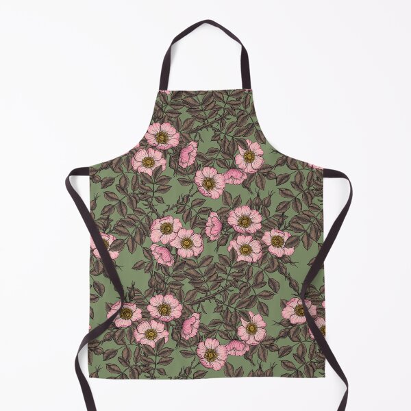 Item preview, Dog rose in bloom on sage green designed and sold by Katerina Mitkova Kirilova.