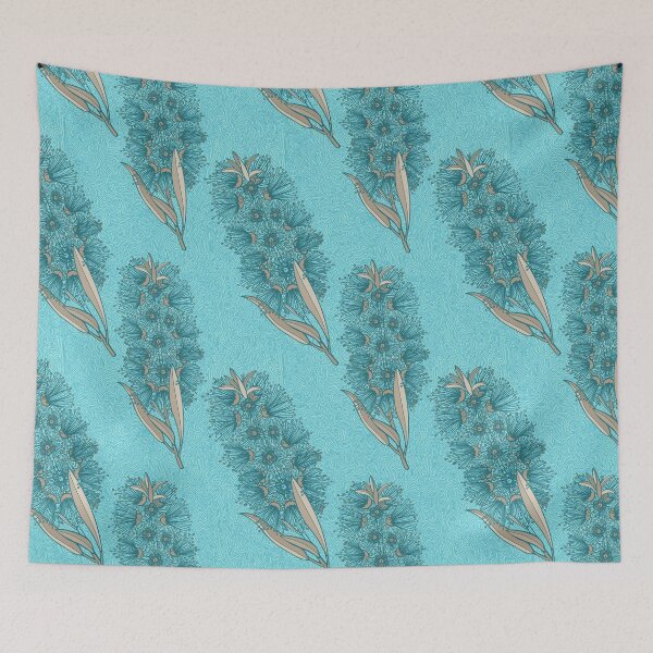 Item preview, Callistemon Bottlebrush Pattern - Blue And Brown designed and sold by Sketchbook Designs.