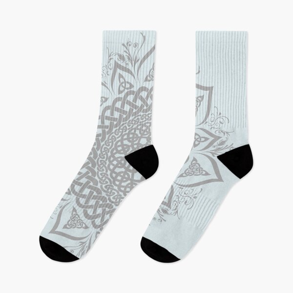 Item preview, Seven Petalled Celtic Knotwork Mandala Grey designed and sold by kernowerno.