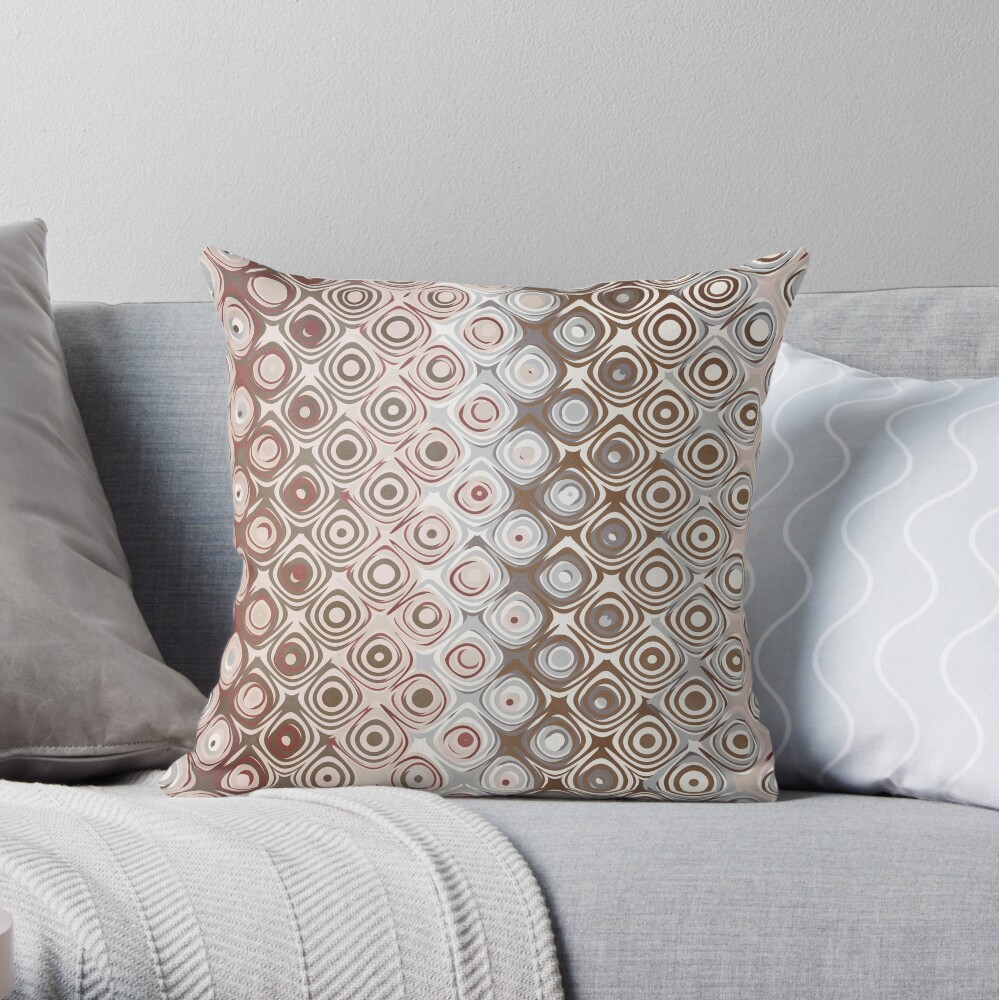 Brown And Beige Pattern Throw Pillow