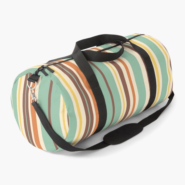 Item preview, Variable Retro Modern Stripe Vertical Pattern in Aqua Teal, Brown, Orange, Yellow, and Cream designed and sold by kierkegaard.