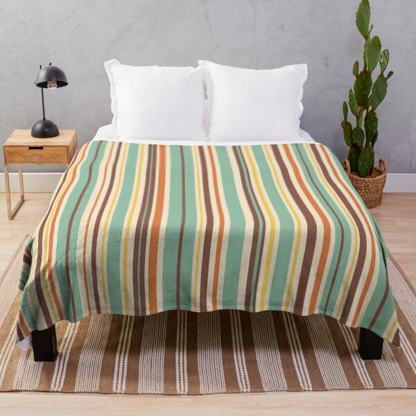 Item preview, Variable Retro Modern Stripe Vertical Pattern in Aqua Teal, Brown, Orange, Yellow, and Cream designed and sold by kierkegaard.