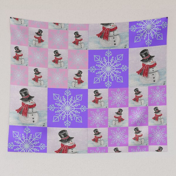 Item preview, Pattern design sweet snowman and ice flower a beautiful motif for the winter and the Christmas season designed and sold by Anke Franikowski.