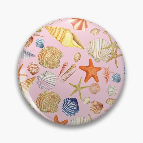 Item preview, Clean Girl Seashells Pattern, on Pink designed and sold by NPrintsDesign.