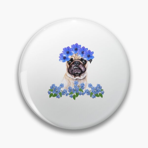 Item preview, Floral Pug. Pug and Flowers. designed and sold by Doggymadness.