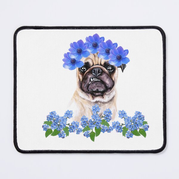 Item preview, Floral Pug. Pug and Flowers. designed and sold by Doggymadness.