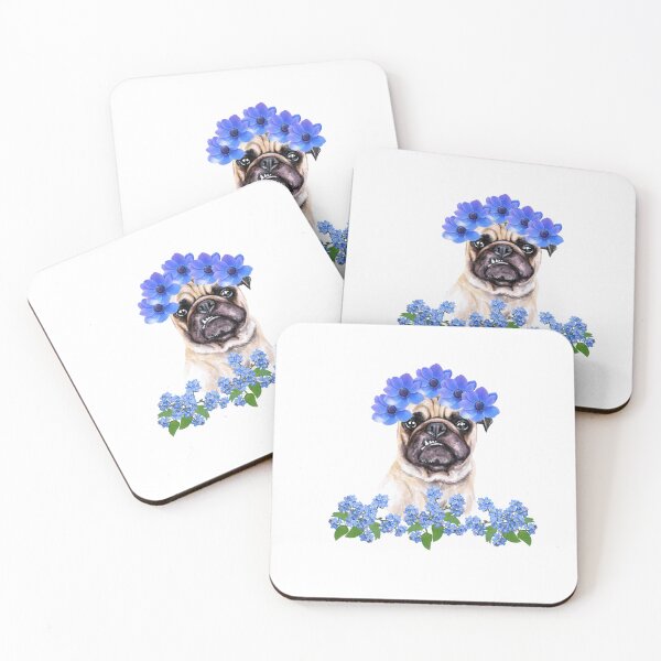 Item preview, Floral Pug. Pug and Flowers. designed and sold by Doggymadness.