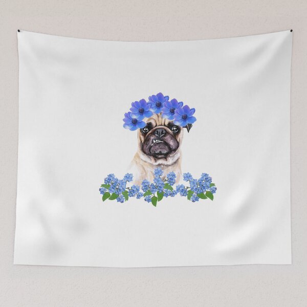 Item preview, Floral Pug. Pug and Flowers. designed and sold by Doggymadness.