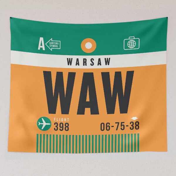 Item preview, Luggage Tag A - WAW Warsaw Poland designed and sold by VoodooCircus.