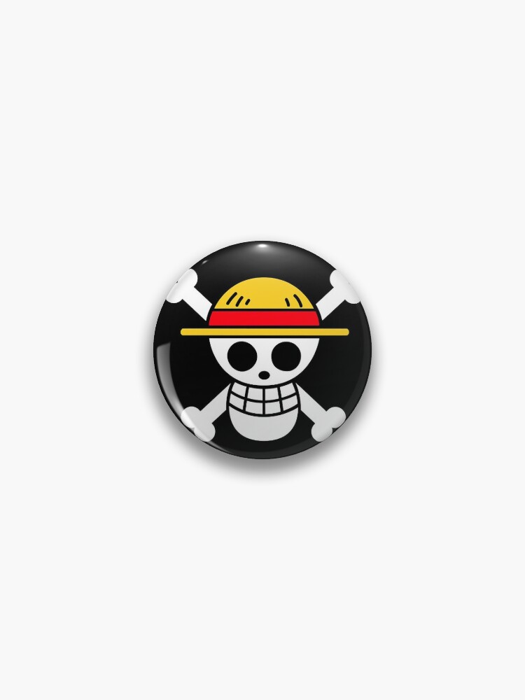 Monkey D. Luffy Straw Hat/Mugiwara Small Logo from One Piece Manga and Anime  - Straw Hat Pirates - Pin