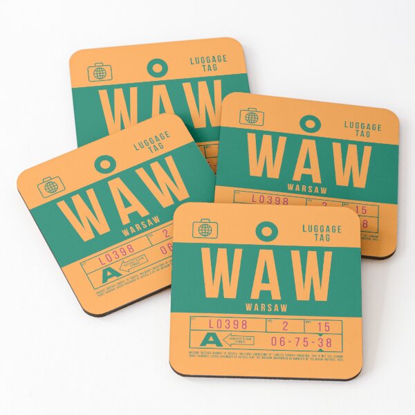 Artikelvorschau, Luggage Tag B - WAW Warsaw Poland entworfen und verkauft von VoodooCircus.