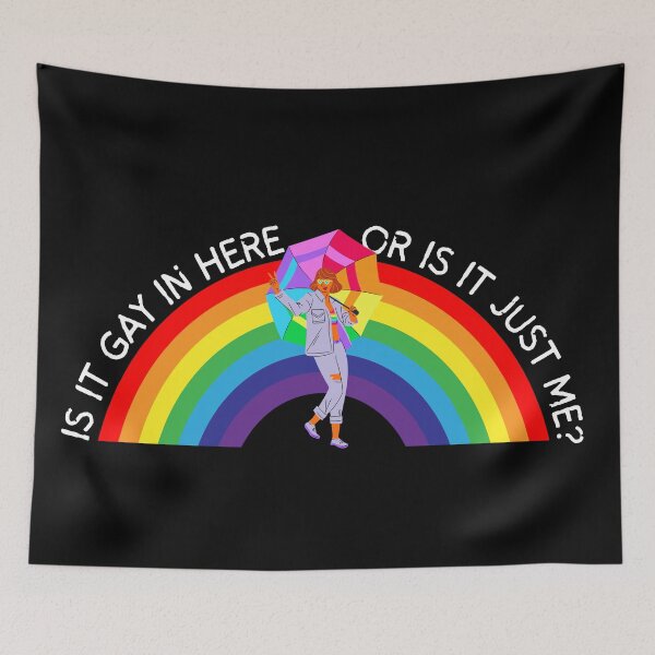 Item preview, Is It Gay In Here Or Is It Just Me Girl With A Colorful Umbrella In Black designed and sold by LuckyKermit.