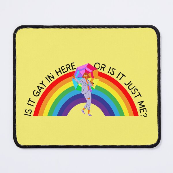 Item preview, Is It Gay In Here Or Is It Just Me Girl With A Colorful Umbrella In Yellow designed and sold by LuckyKermit.