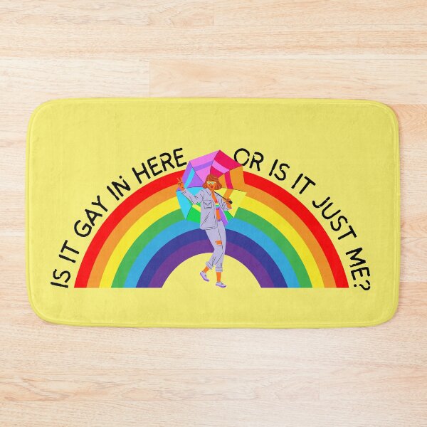 Item preview, Is It Gay In Here Or Is It Just Me Girl With A Colorful Umbrella In Yellow designed and sold by LuckyKermit.