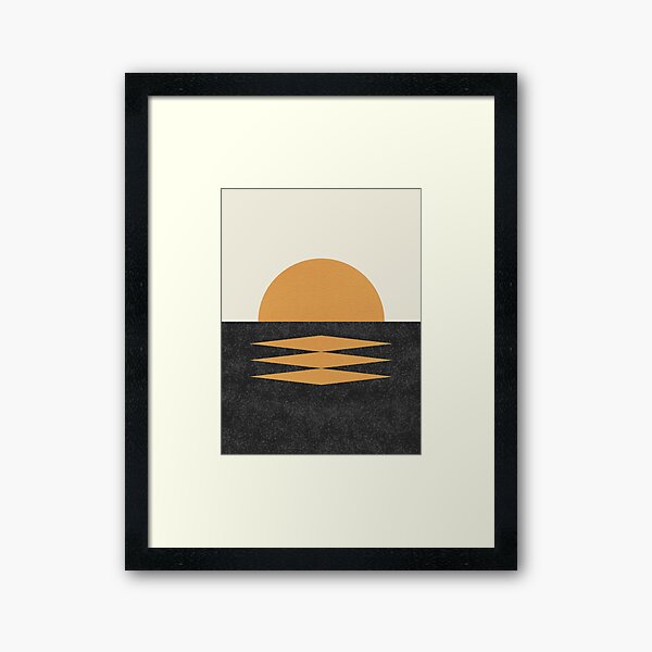 Sunset Geometric Framed Art Print