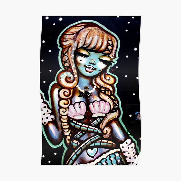 Street Art - The Happy Mermaid Poster