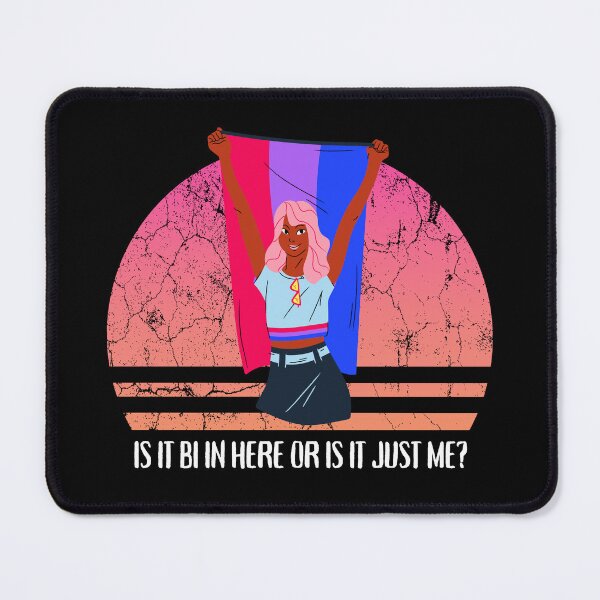 Item preview, Is It Bi In Here Or Is It Just Me Girl With A Bisexual Flag In Black designed and sold by LuckyKermit.
