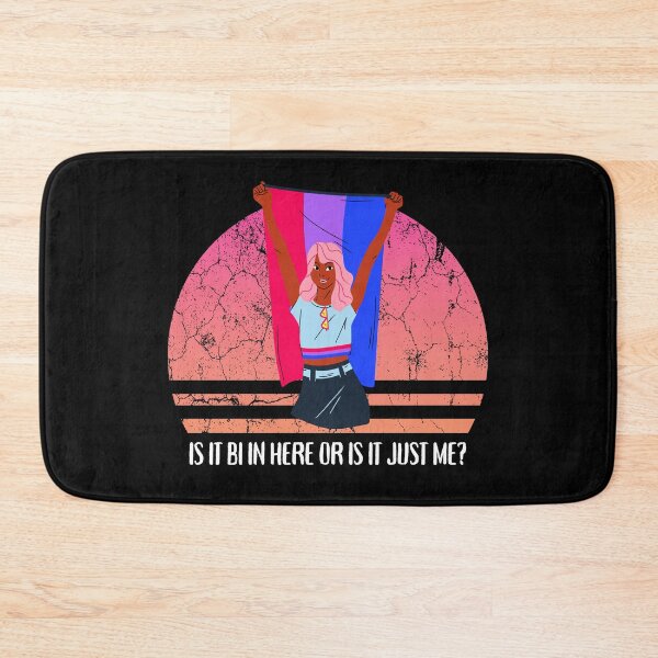 Item preview, Is It Bi In Here Or Is It Just Me Girl With A Bisexual Flag In Black designed and sold by LuckyKermit.