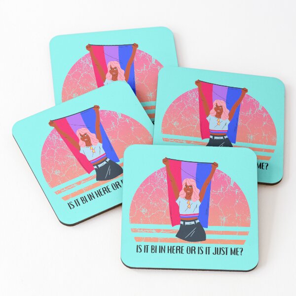 Item preview, Is It Bi In Here Or Is It Just Me Girl With A Bisexual Flag In Cyan designed and sold by LuckyKermit.