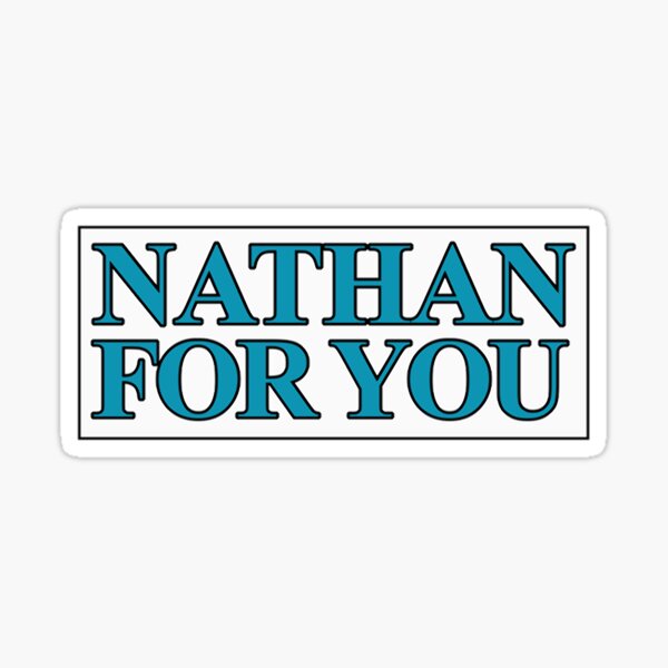 "Nathan For You Retro Logo" Sticker for Sale by elzzvetas Redbubble