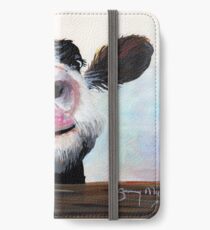 NOSY COW 'HE! WIE GEHT ES? VON SHIRLEY MACARTHUR iPhone Flip-Case/Hülle/Klebefolie