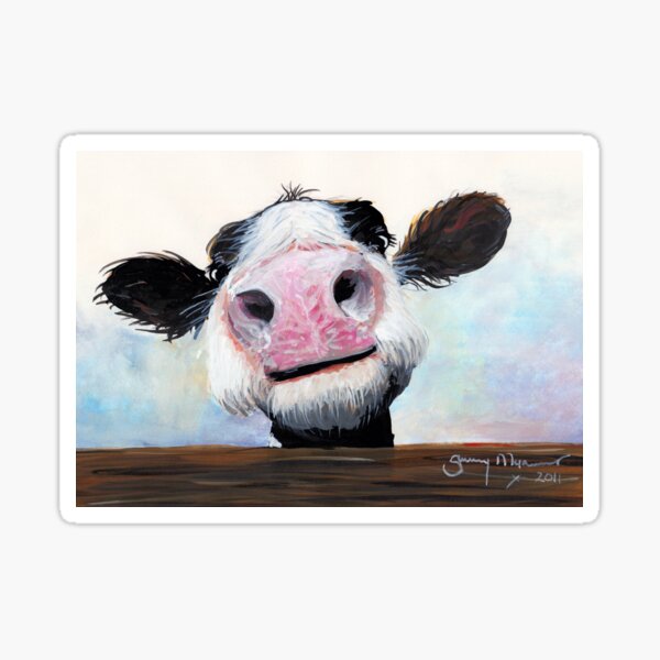 NOSEY COW 'HEY! HOW'S IT GOIN'?' BY SHIRLEY MACARTHUR Sticker