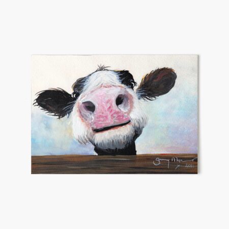 NOSEY COW 'HEY! HOW'S IT GOIN'?' BY SHIRLEY MACARTHUR Art Board Print