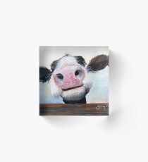 NOSY COW 'HE! WIE GEHT ES? VON SHIRLEY MACARTHUR Acrylblock