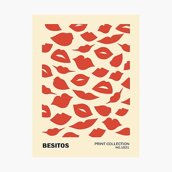 Item preview, Red lips, Kiss art print, Retro poster, Fashion decor, Aesthetic art, Museum art, Valentine's day designed and sold by KristinityArt.