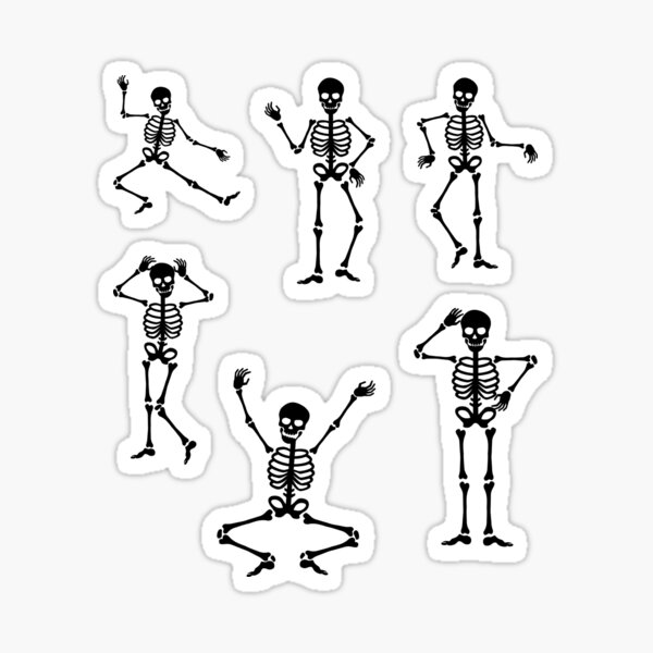 Dancing Skeleton Sticker For Sale By Ahlemamre Redbubble