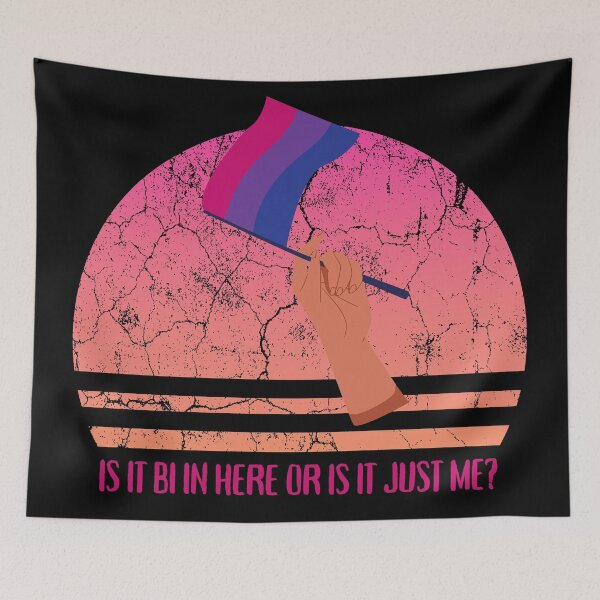 Item preview, Is It Bi In Here Or Is It Just Me Bisexual Flag For Pride Month In Black designed and sold by LuckyKermit.