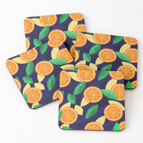 Item preview, Orange pattern background with leaves designed and sold by vocej.