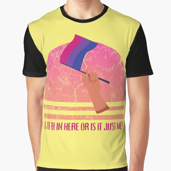 Item preview, Is It Bi In Here Or Is It Just Me Bisexual Flag For Pride Month In Yellow designed and sold by LuckyKermit.