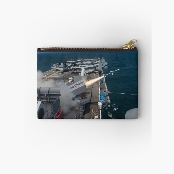Item preview, STK107711M-A RIM-7 Sea Sparrow missile is launched from USS Boxer. designed and sold by StocktrekImages.