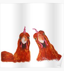 HENS CHICKEENS PRINT 'HARRIET & HUMBUG' VON SHIRLEY MACARTHUR Poster