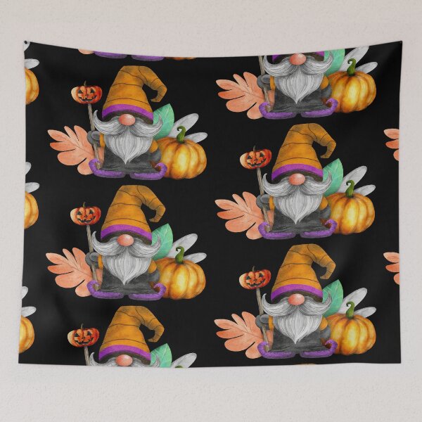 Item preview, Halloween Gnome with Pumpkin on a Stick designed and sold by Trinket-Trickster.