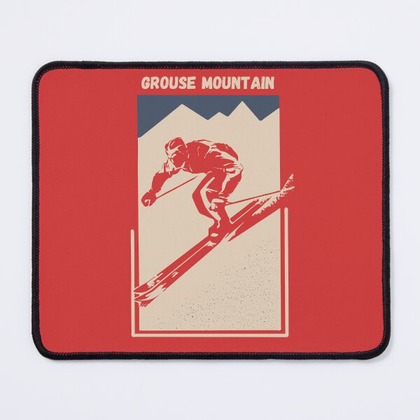 Item preview, Grouse Mountain in Metro Vancouver, British Columbia, Canada, North America - Vintage Red Ski Poster for Mountain Alpine Skier designed and sold by Vintage-TM.