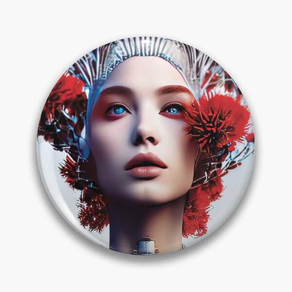 Item preview, Cyborg model with flowers designed and sold by AndyAImages.
