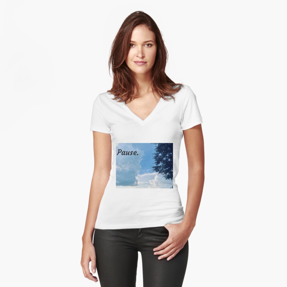 Item preview, Fitted V-Neck T-Shirt designed and sold by stillnessgifts.