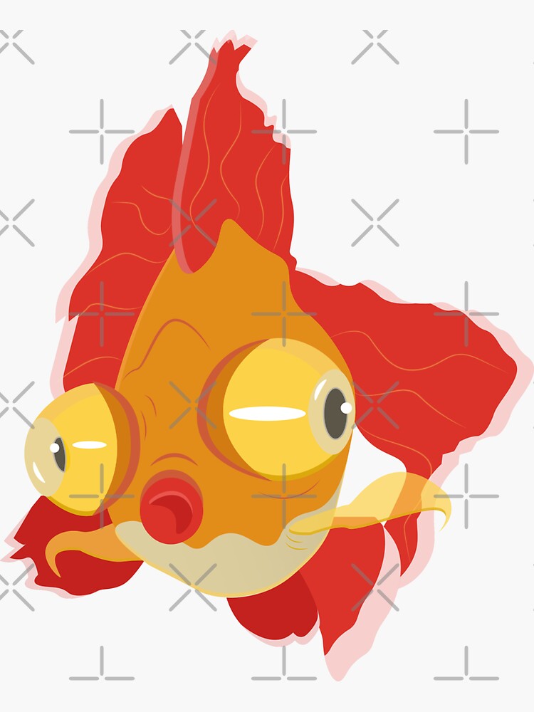 &ldquo;Cute Telescope Demekin Google Eye Goldfish&rdquo; Sticker for Sale by