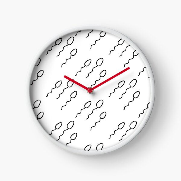 sperm seamless doodle pattern Clock