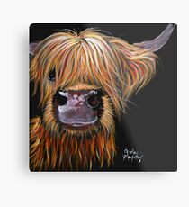 SCOTTISH HAIRY HIGHLAND COW 'HENRY' By Shirley MacArthur Metal Print